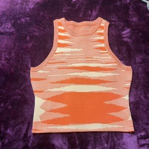 90s style orange crop top